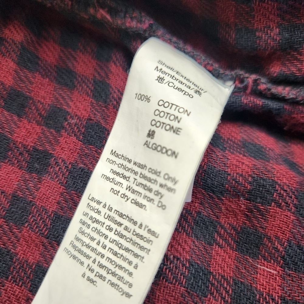 GAP Women's Plaid Flannel Shirt Dress Red Black Medium Long Sleeve - Picture 12 of 12